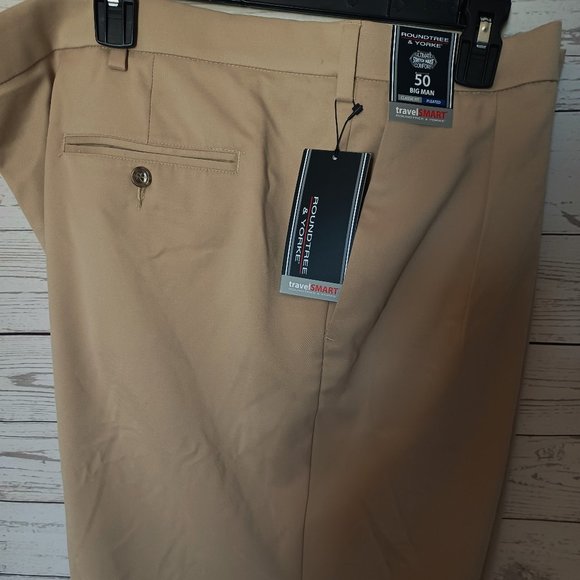 hot roundtree yorke classic fit pleated men's sz 50 shorts